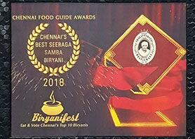 Best Seeraga Samba Biriyani by cfg Awards